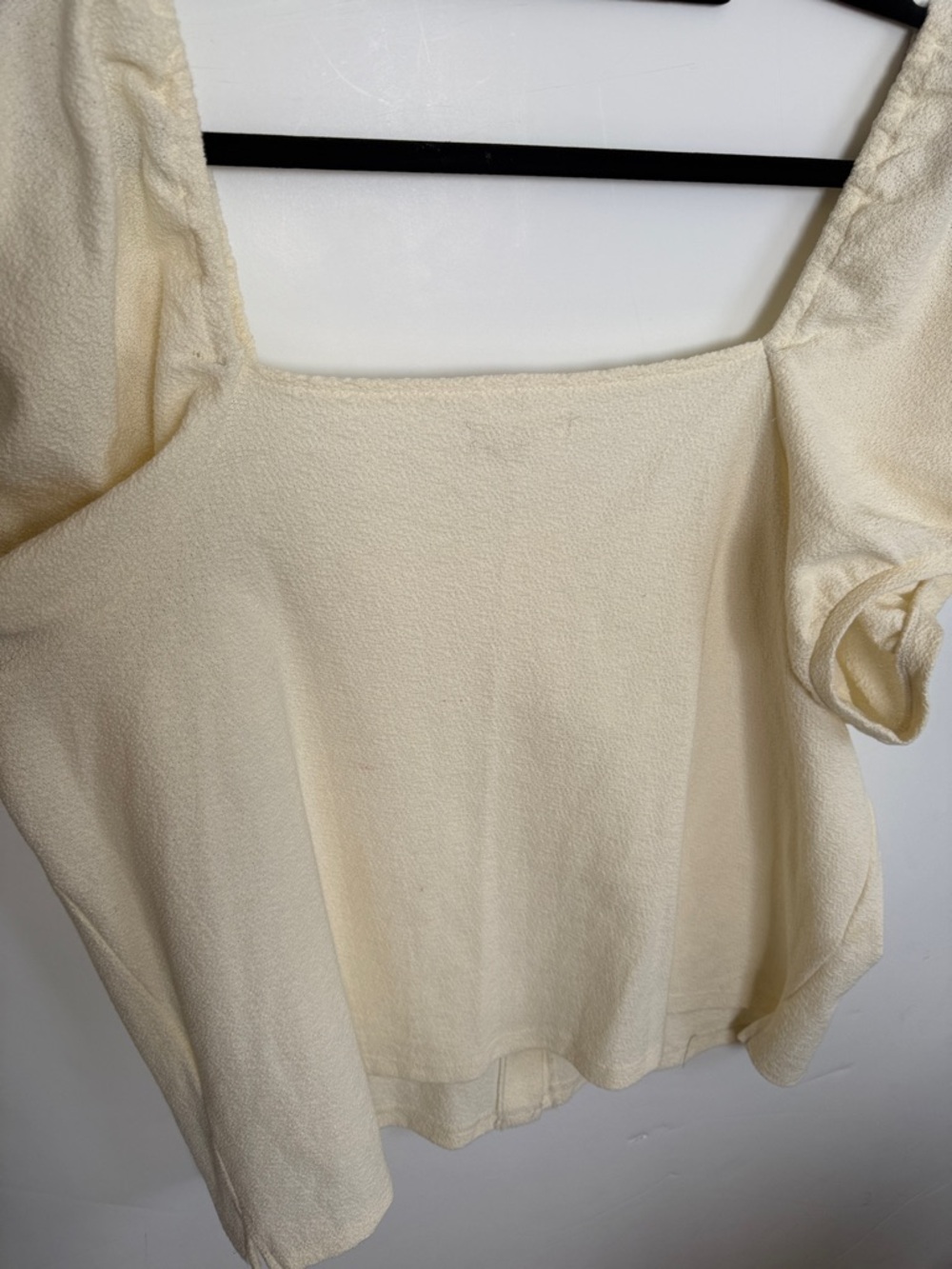 Madewell Cream Square-Neck Puff Sleeve Button Top - Picture 6 of 6
